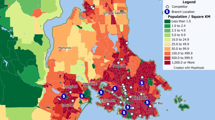 Maptitude location mapping software map